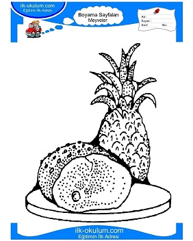 Çocuklar İçin Ananas Boyama Sayfaları 